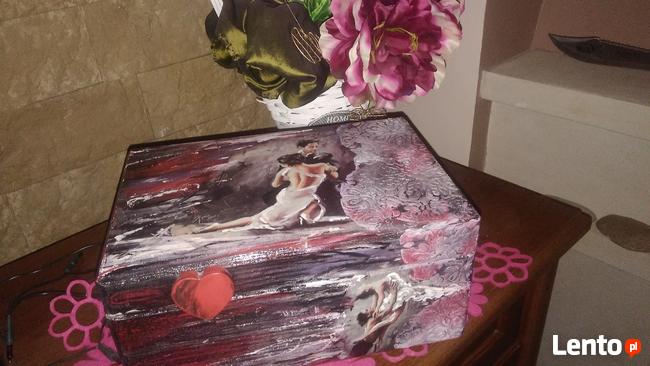 Szkatułka kuferek retro vintage decoupage rękodzieło