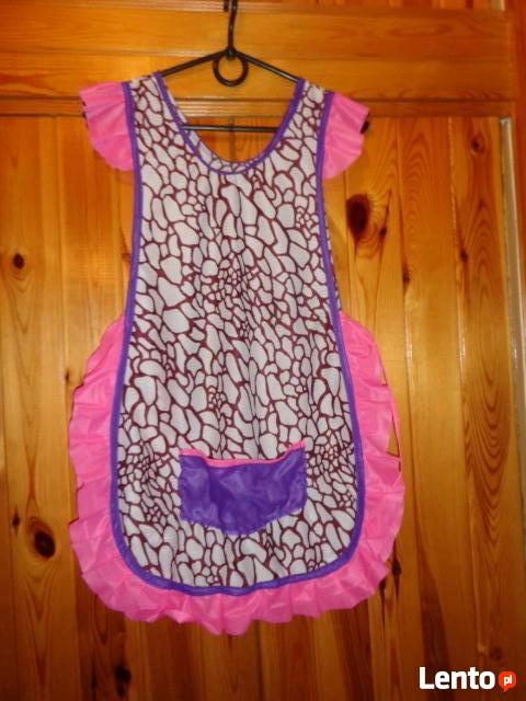 Fartuszki z kolorową falbanką nowe wiązane z boku