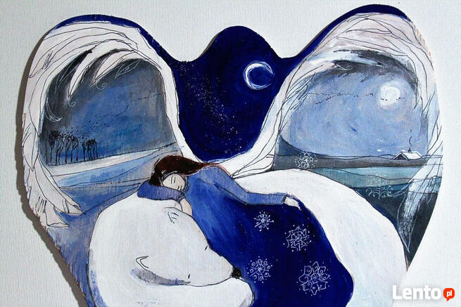 Obraz malowany na drewnie SYBERYJSKA HISTORIA rękodzieło