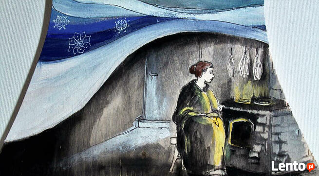 Obraz malowany na drewnie SYBERYJSKA HISTORIA rękodzieło