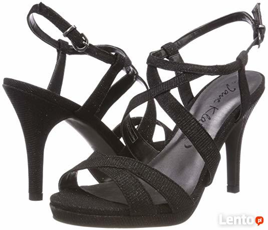 Na karnawał JANE KLAIN sandałki szpilka 38 brokat