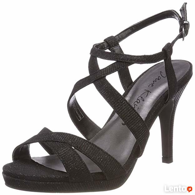 Na karnawał JANE KLAIN sandałki szpilka 38 brokat