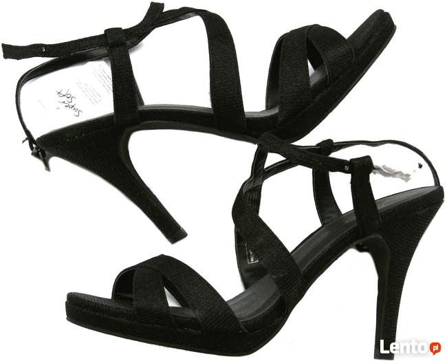 Na karnawał JANE KLAIN sandałki szpilka 38 brokat