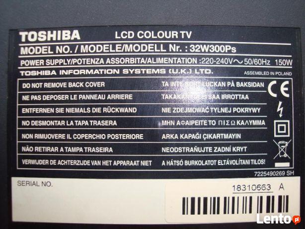 TOSHIBA 32 cale HD ready, HDMI, Model : 32W300Ps - na części