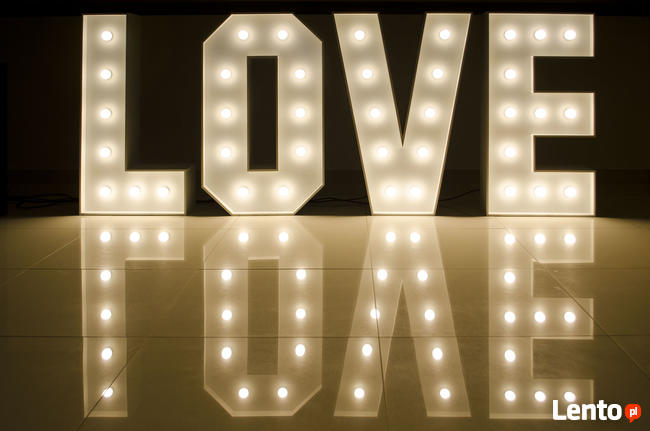 Świetlne litery LOVE z żarówkami LED 120 PRODUCENT