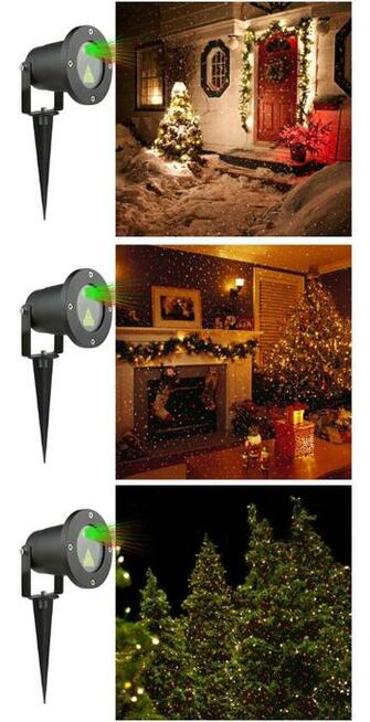 REFLEKTOR PROJEKTOR LASEROWY ILUMINACJE ŚWIĄTECZNE LED.