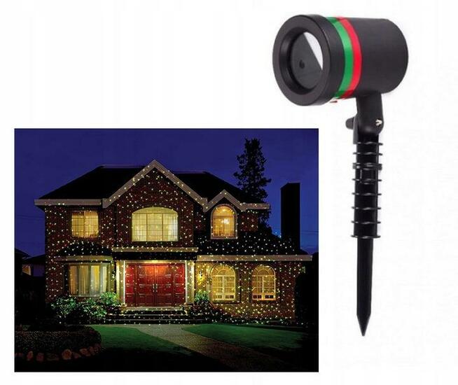 REFLEKTOR PROJEKTOR LASEROWY ILUMINACJE ŚWIĄTECZNE LED.