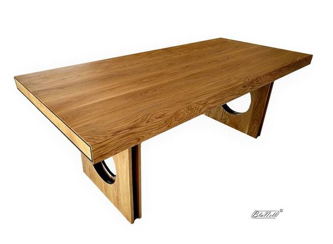 Stół dębowy, blat grubość 8 cm, 200x90x75, dąb monolit