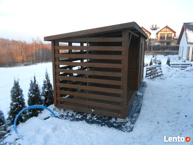 Drewutnia ze schowkiem 4 na 2 m