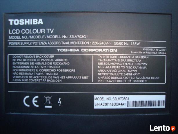 TOSHIBA REGZA 32 cale, model 32LV703G1-Uszkodzony !