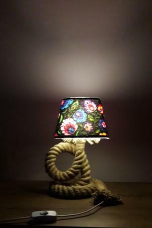 Lampka nocna z liny jutowej MINI 33cm