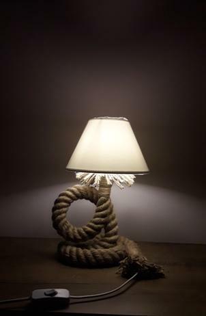 Lampka nocna z liny jutowej MINI 33cm