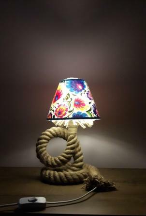Lampka nocna z liny jutowej MINI 33cm