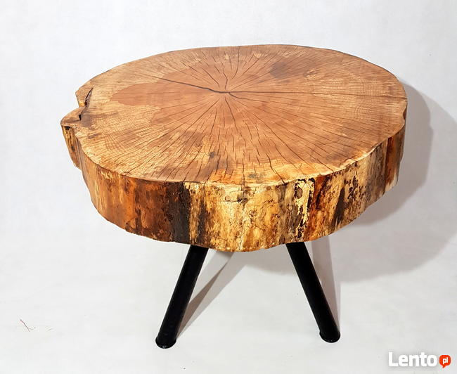 Stolik kawowy z plastra drewna lite drewno buk stół kawowy