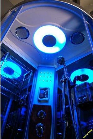 Kabina prysznicowa z hydromasażem brodzikiem oświetlenie LED