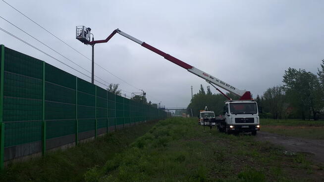 podnośnik koszowy, zwyżka, wysięgnik, wycinka drzew