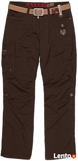 Spodnie damskie Exxtasy 42 czarne ocieplane Pasek