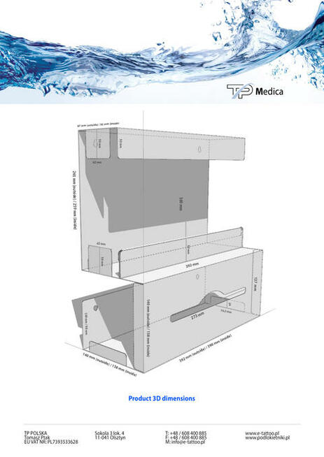 Podajnik dozownik i dyspenser na rękawice i fartuchy BIAŁY