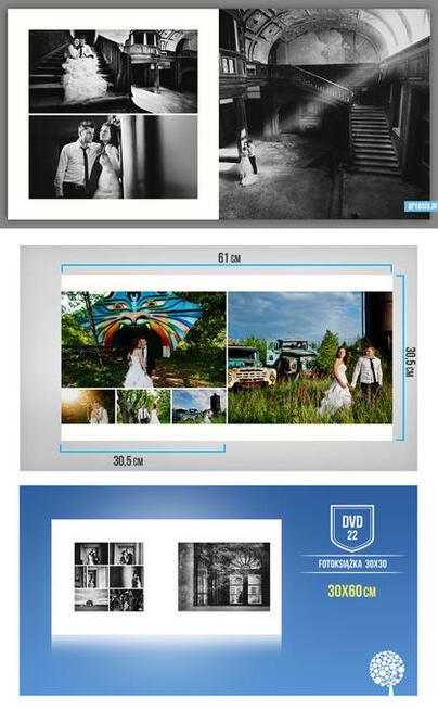 Foto książka ślubna 30x30 szablony DVD22 zaprojektuj album