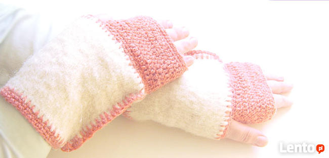 fajne mitenki z wełny, ocieplacze na dłonie