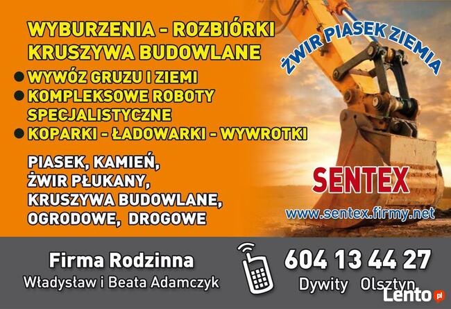 wywóz gruzu Olsztyn Dobre Miasto odbiór gruzu ziemi