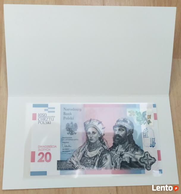 BANKNOT 20 zł 1050 Chrztu DŁUGOSZ NISKI NUMER AB0000771