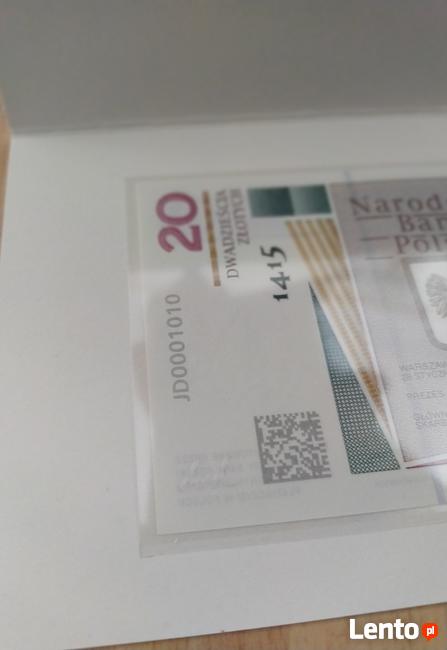 BANKNOT 20 zł 1050 Chrztu DŁUGOSZ NISKI NUMER AB0000771