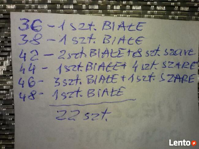 Spodnie damskie jasne, 22 szt. różne rozm, po 10 zł/szt.