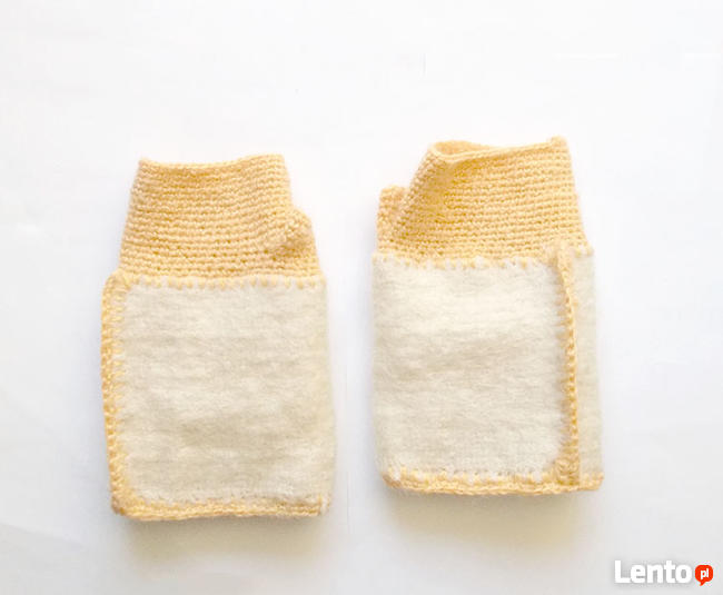 pastelowe mitenki z wełny