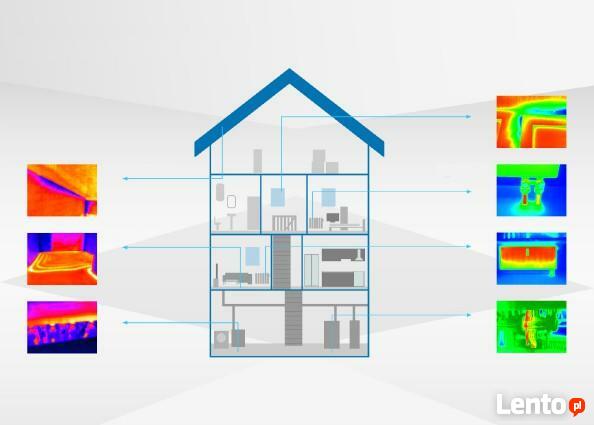 Badanie kamerą termowizyjną wycieków, mostków, ociepleń