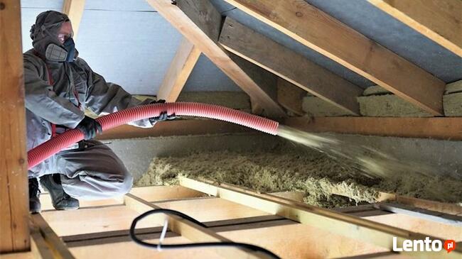 Ocieplenie poddasza celulozą oraz pianą PUR. Ełk - Suwałki