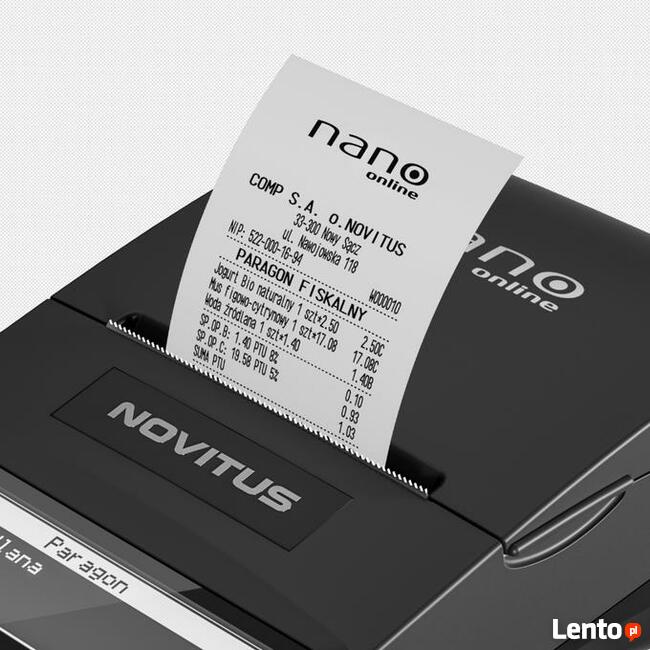 Kasa fiskalna NOVITUS NANO ONLINE MOTO dla warsztatów napraw