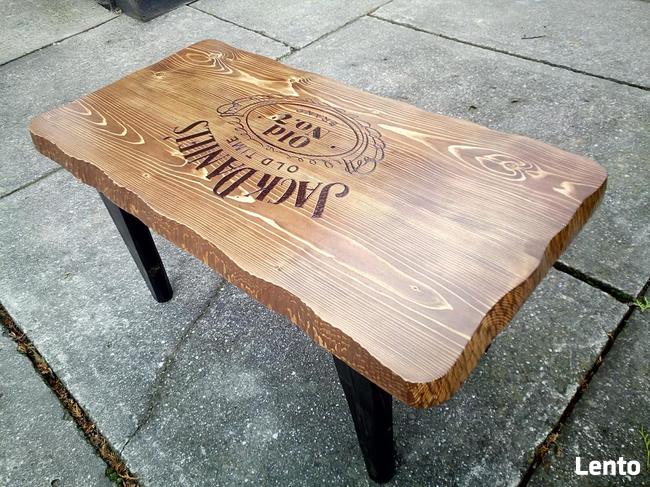 stolik kawowy baner szyld tablica z litego drewna loft indus