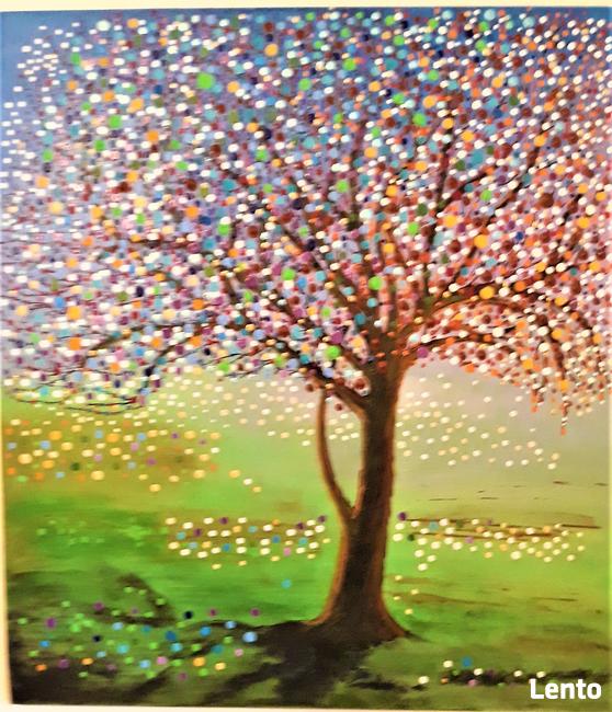 Drzewko szczęścia, obraz, drzewo, abstrakcja