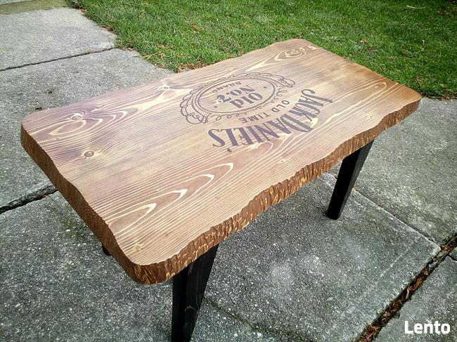 stolik kawowy baner szyld tablica z litego drewna loft indus