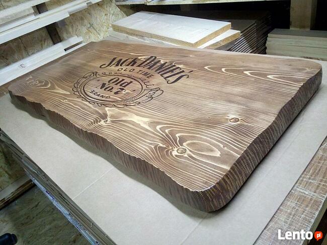 stolik kawowy baner szyld tablica z litego drewna loft indus