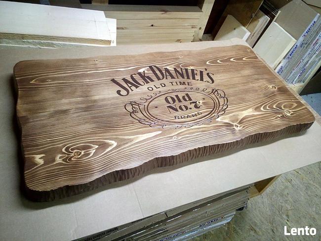 stolik kawowy baner szyld tablica z litego drewna loft indus