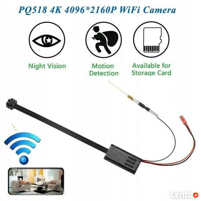 MIKRO KAMERA 4K SZPIEGOWSKA DETEKCJA DZIEŃ NOC