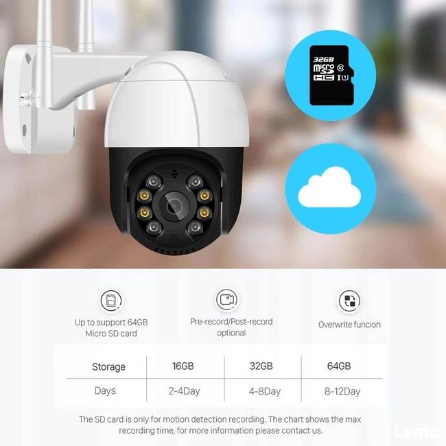 Mini dome malutka kamera zewnętrzna 3Mpx obrotowa ALARM