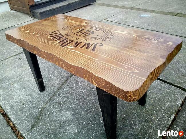 stolik kawowy baner szyld tablica z litego drewna loft indus