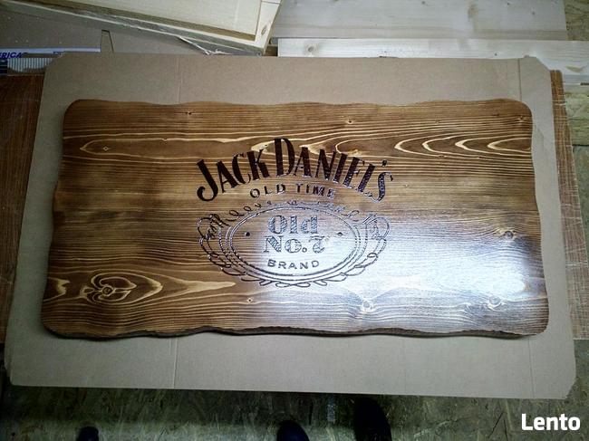 stolik kawowy baner szyld tablica z litego drewna loft indus