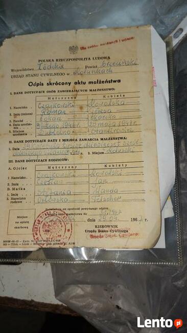 Zapraszam do kupna starych dokumentow!