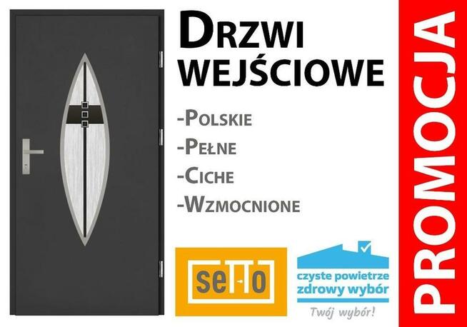 Drzwi stalowe zewnętrzne marki SETTO wraz z montażem.