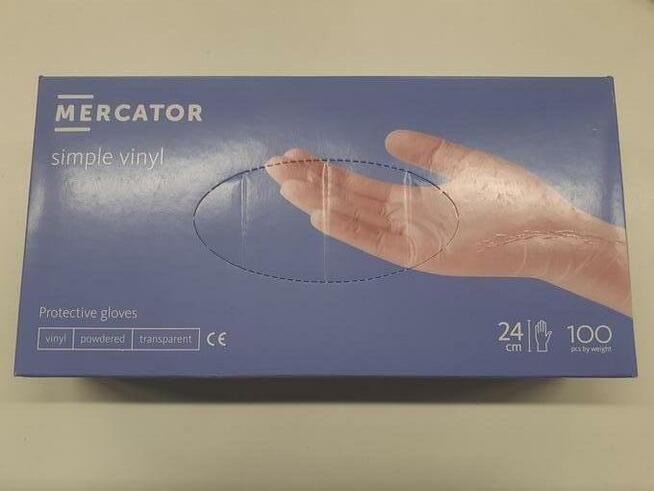 Rękawiczki winylowe Mercator pudrowane 100 szt. rozmiar M