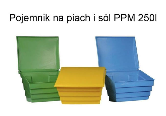 Pojemniki na piasek i sól, sorbent PPM 250l - 3 kolory
