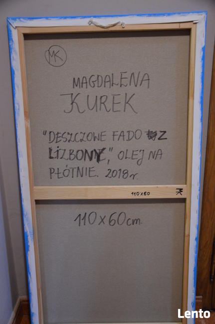 obraz olejny Magdalena Kurek Deszczowe Fado z Lizbony