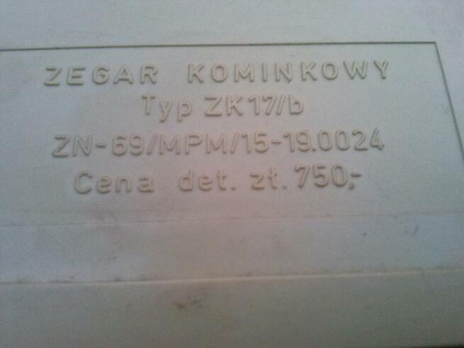 Zegar kominkowy, stary, PRL, 100 zł.