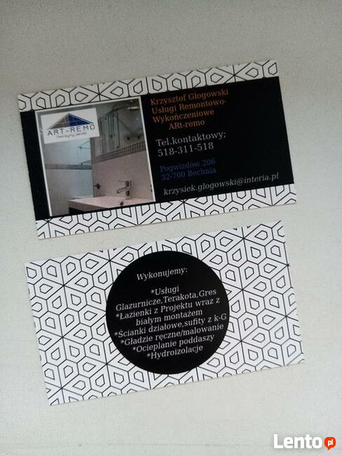 Usługi fliziarskie, łazienki z projektu