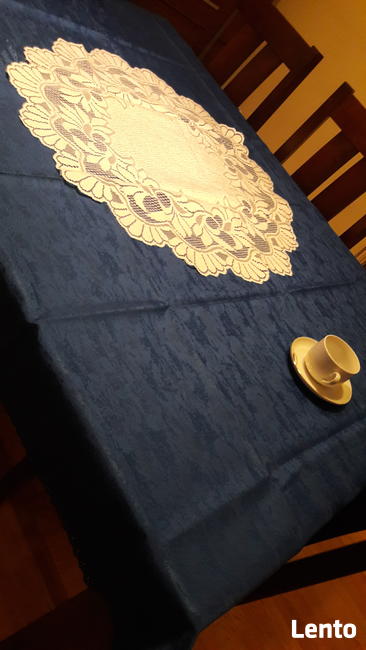 Granatowy obrus plamoodporny 125/160 bieżnik 75/150