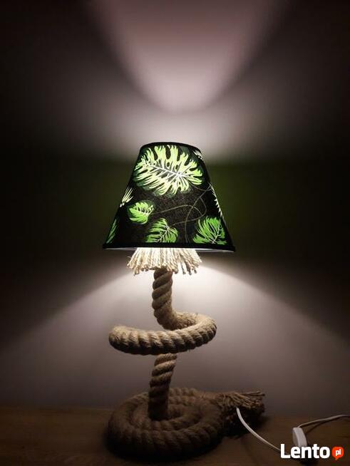 Lampka nocna z liny jutowej Lampa stojąca 45cm handmade